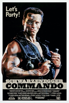 Commando Schwarzenegger Lets Party! One Sheet Original Movie Poster   