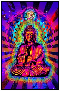 Cosmic Buddha Fabric Poster Flag  