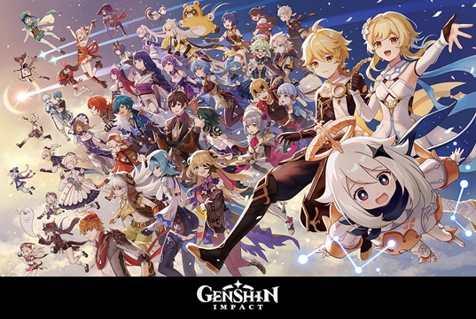 Genshin Impact Characters Gaming Poster 