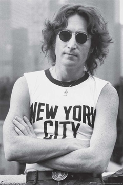 John Lennon New York City Black & White Rock N Roll Music Poster 