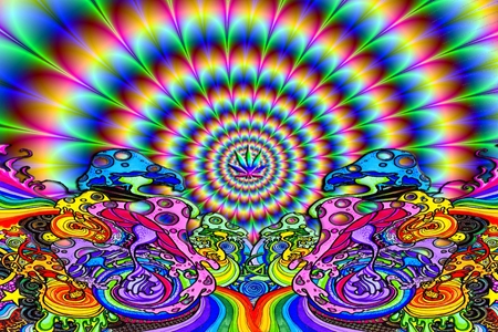 Trippy Hippie Fractal  marijuana weed pot cannabis