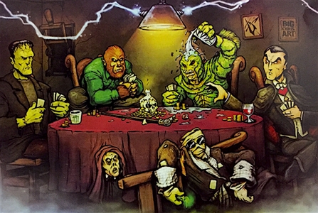 Monsters Playing Poker  big chris art horror