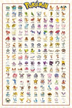 Pokemon Kanto 151 Gaming Poster 