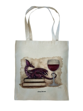 Wine And Books Tote Bag Amy Brown